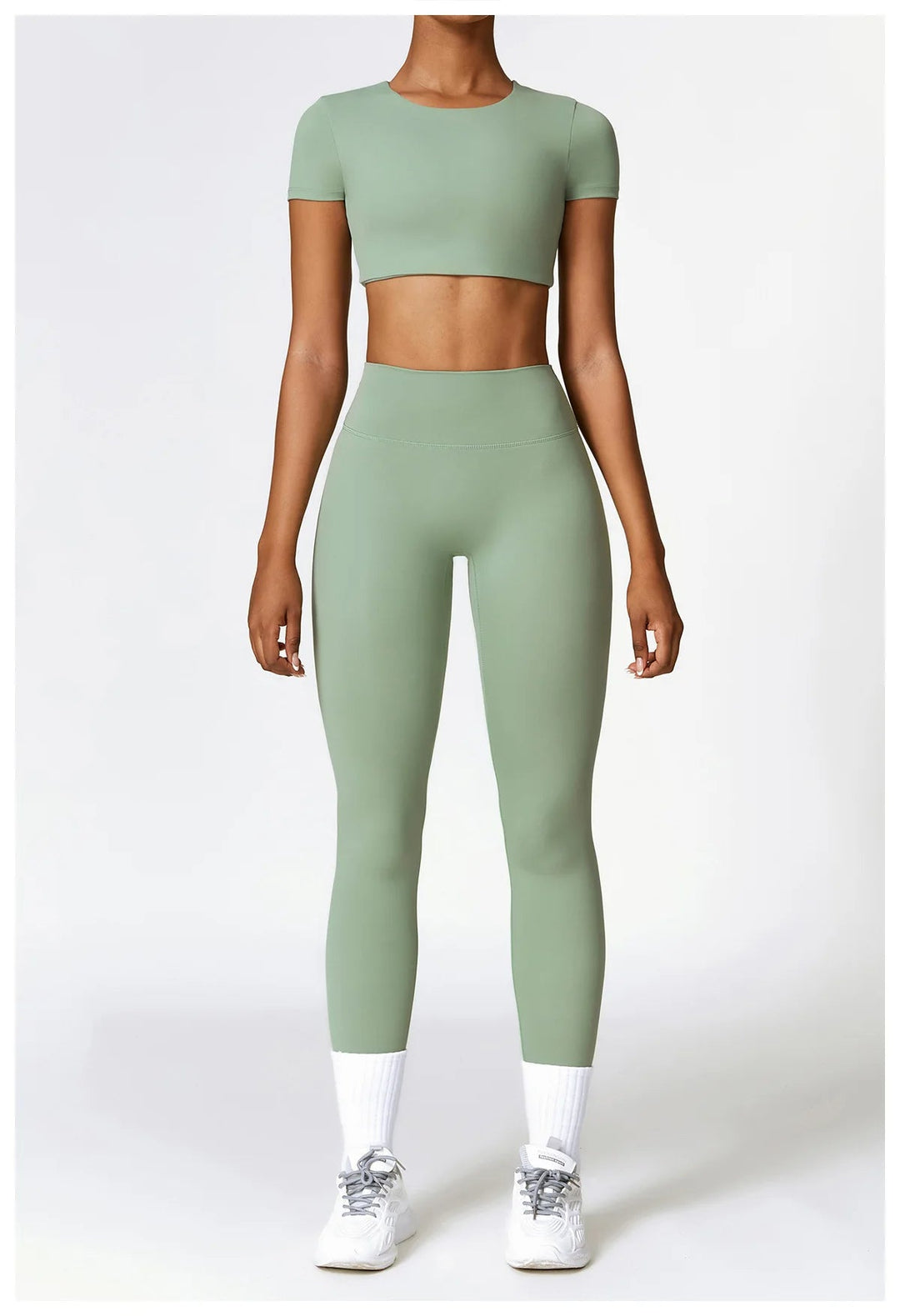 ACTIVE - Seamless Yoga Set With Crop Top