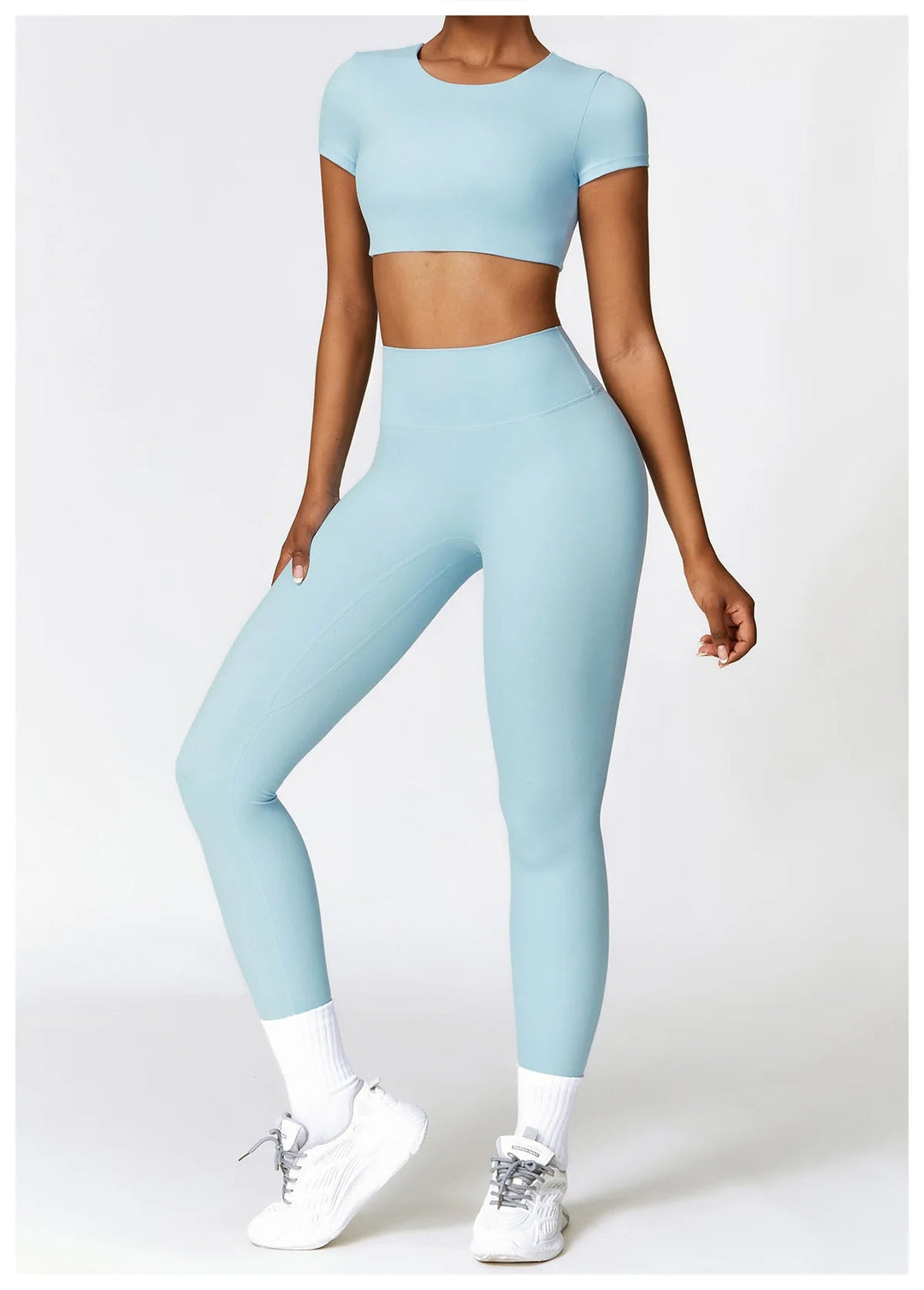 ACTIVE - Seamless Yoga Set With Crop Top