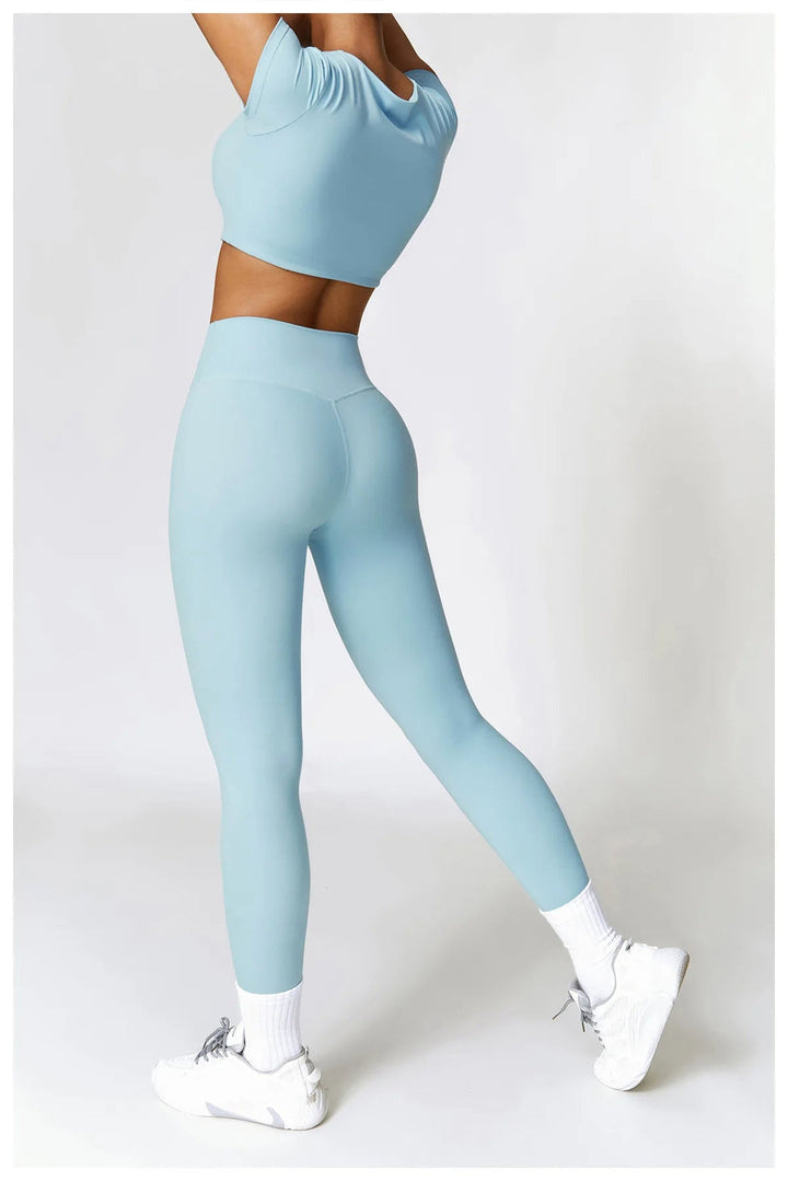 ACTIVE - Seamless Yoga Set With Crop Top