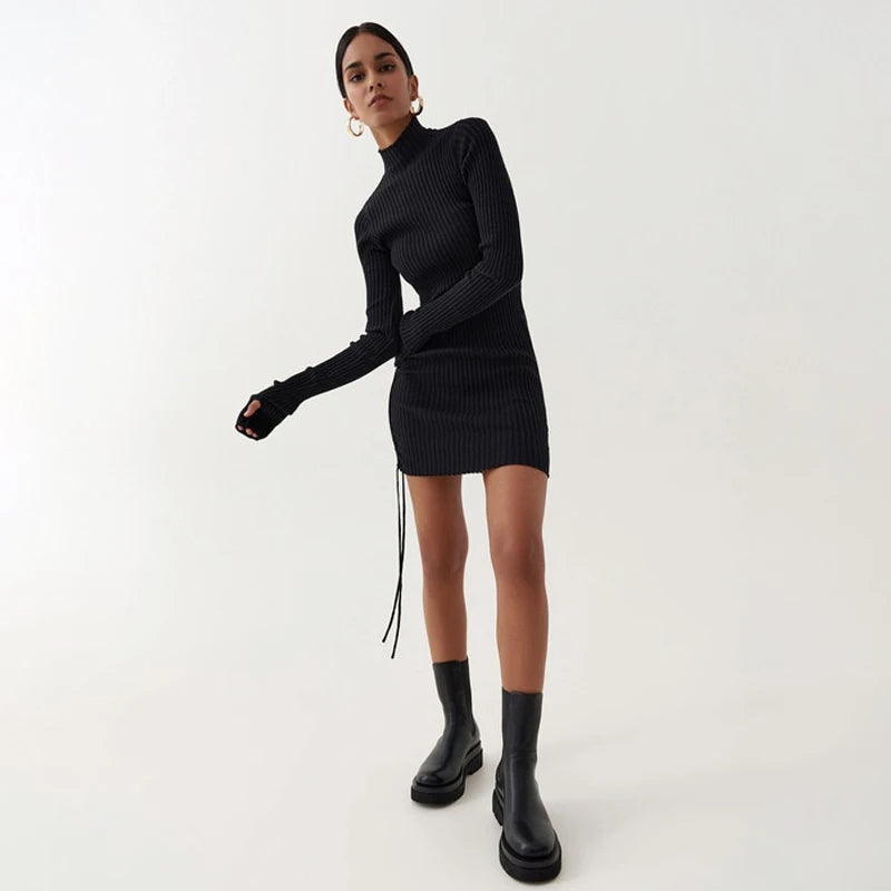 KIMIA – Ribbed Turtleneck Mini Dress