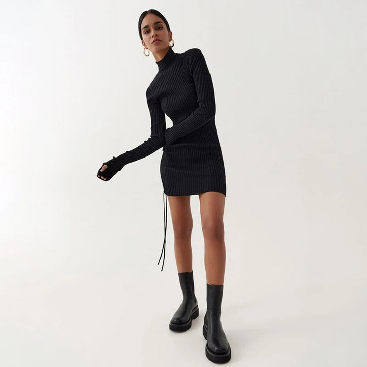 KIMIA – Ribbed Turtleneck Mini Dress