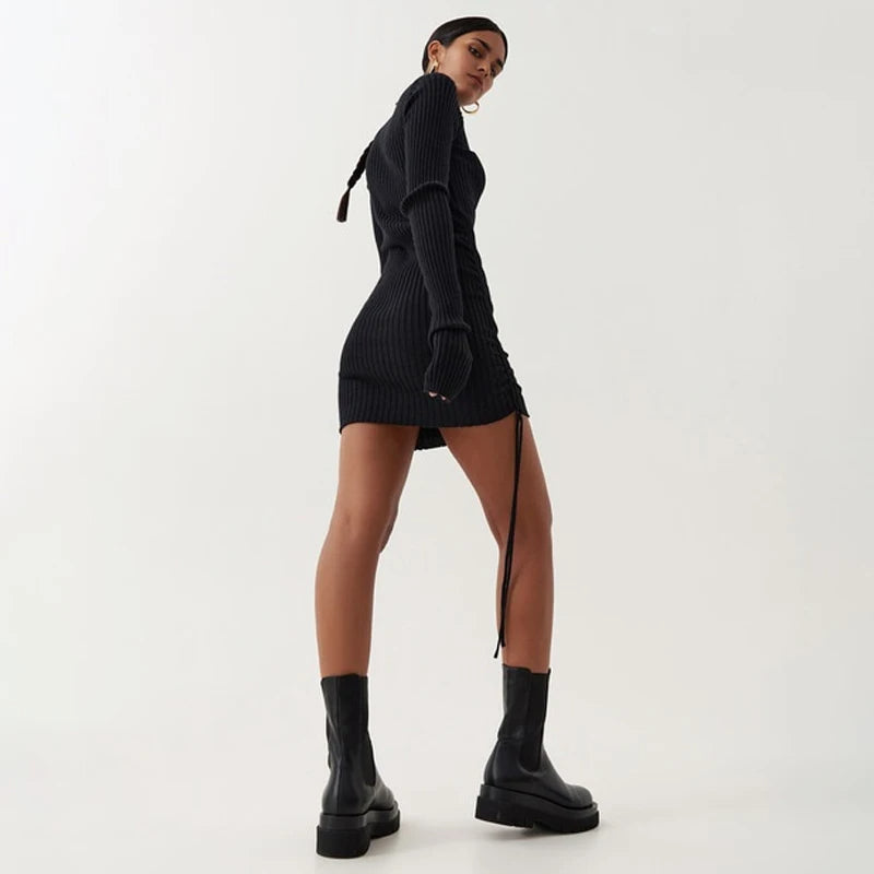 KIMIA – Ribbed Turtleneck Mini Dress