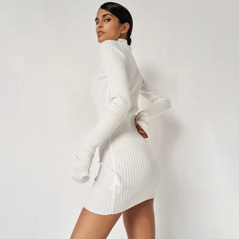 KIMIA – Ribbed Turtleneck Mini Dress