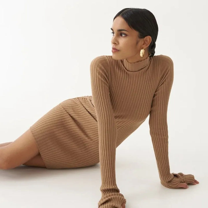 KIMIA – Ribbed Turtleneck Mini Dress