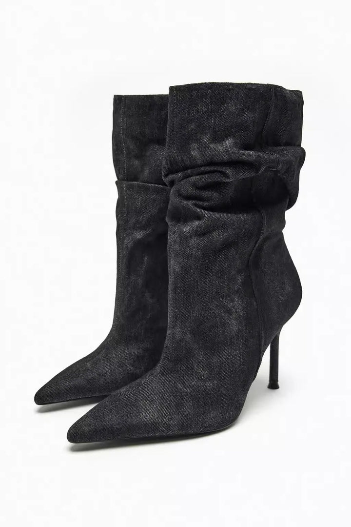 ARAYA – Denim High Heel Boots