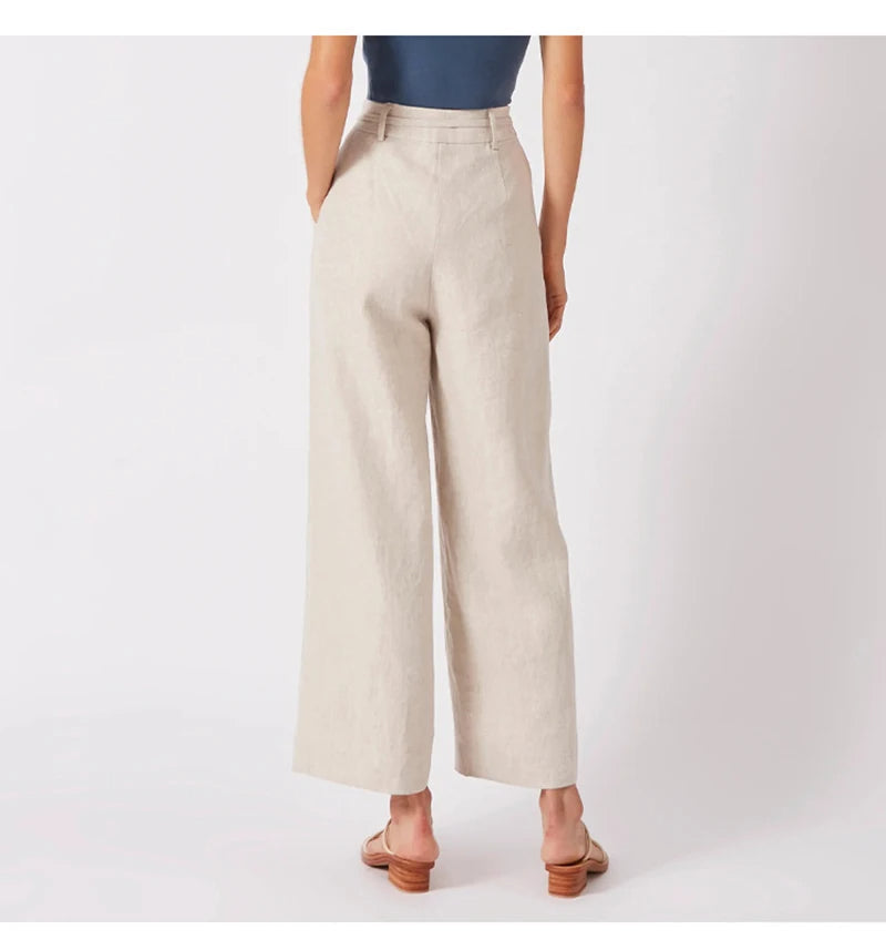 DELLA - Linen Wide-Leg Trousers