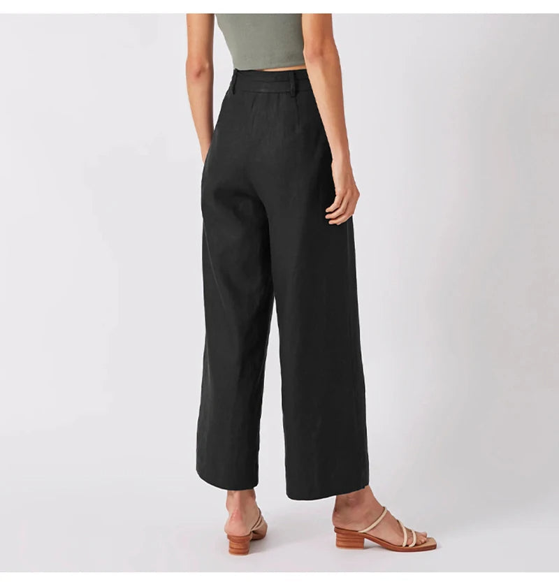 DELLA - Linen Wide-Leg Trousers