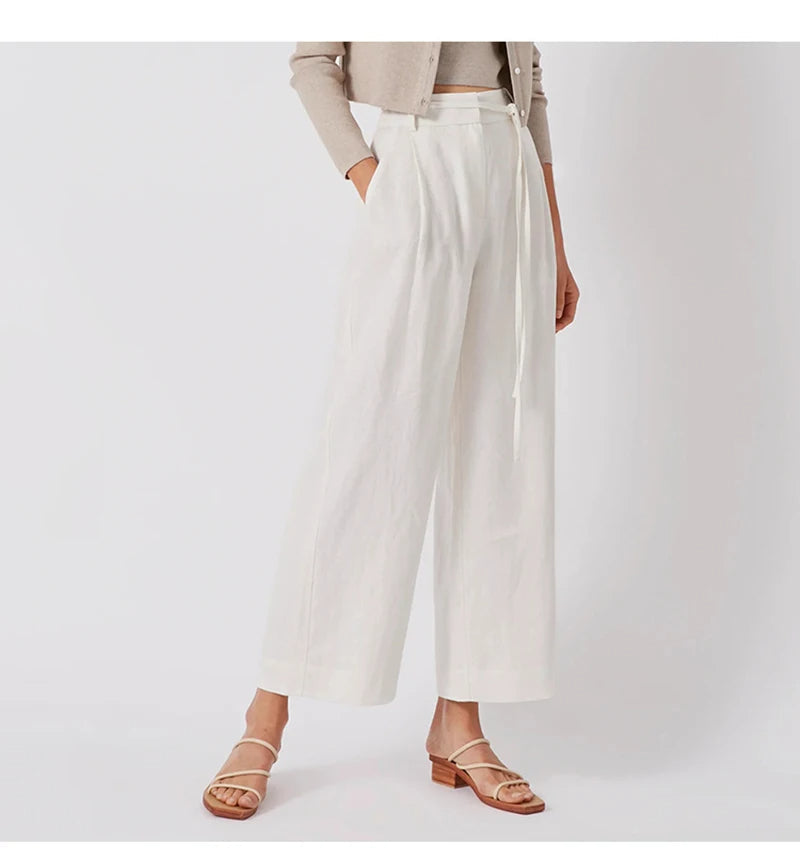 DELLA - Linen Wide-Leg Trousers