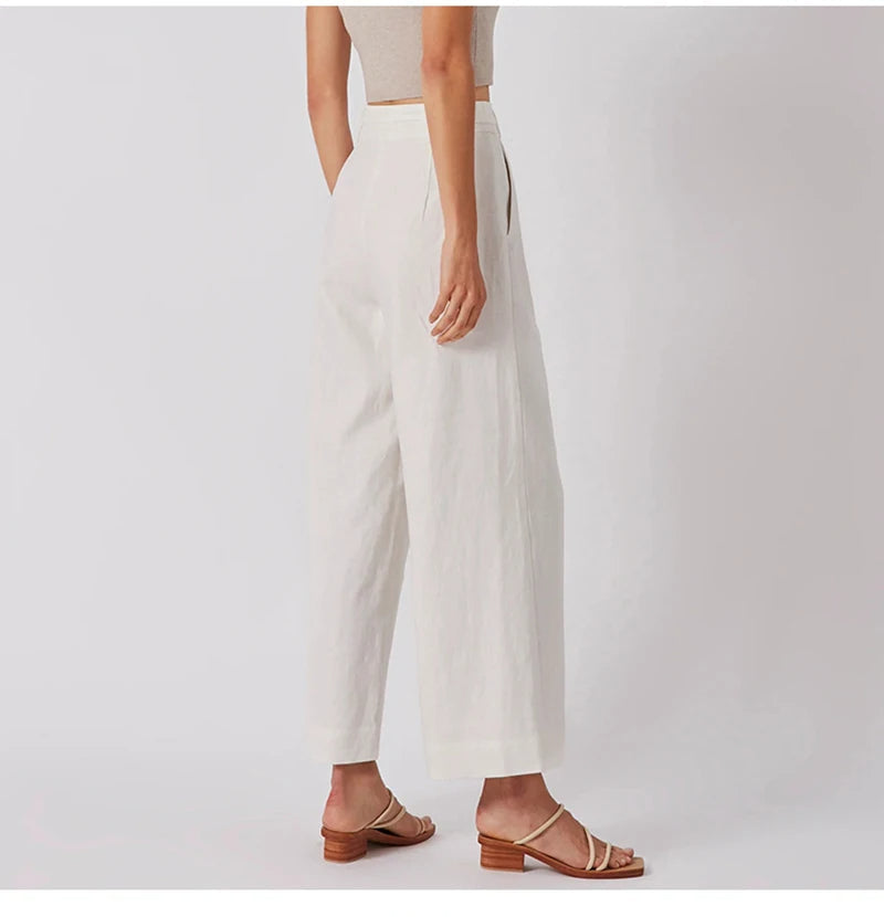 DELLA - Linen Wide-Leg Trousers