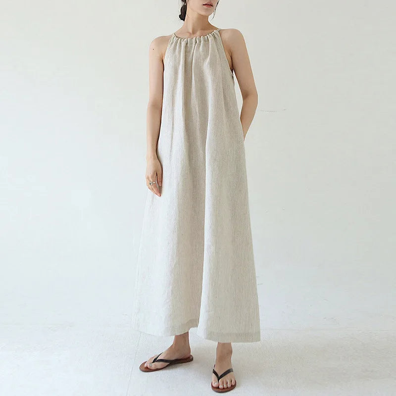 ANIMA – Linen Halterneck Midi Dress