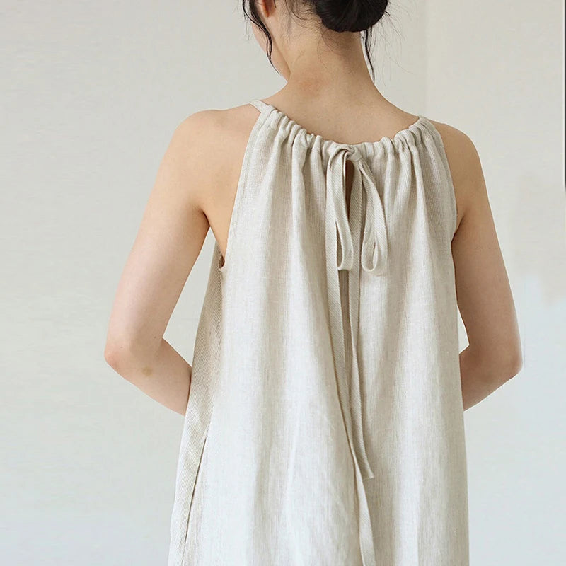 ANIMA – Linen Halterneck Midi Dress