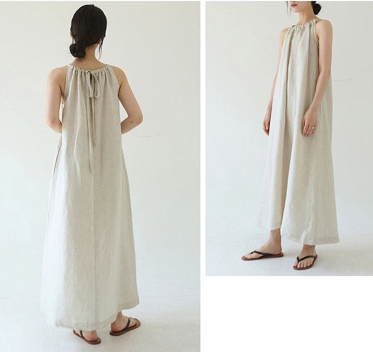 ANIMA – Linen Halterneck Midi Dress