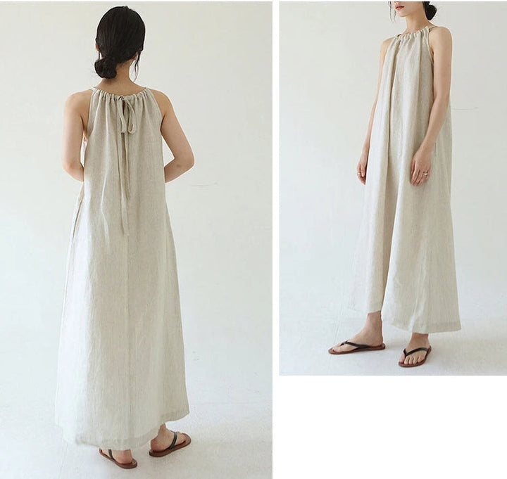 ANIMA – Linen Halterneck Midi Dress