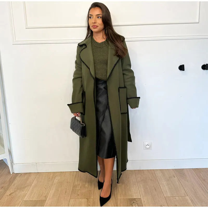 DAILA - Women's Longline Military Trench Coat