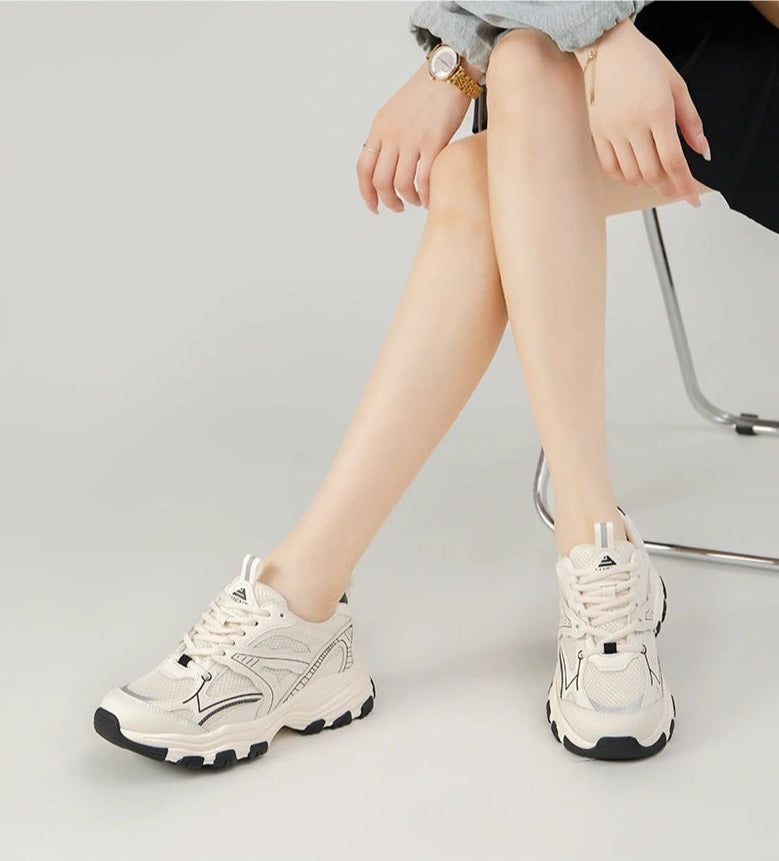 LYRA – Women's Leather-Mesh Platform Sneakers