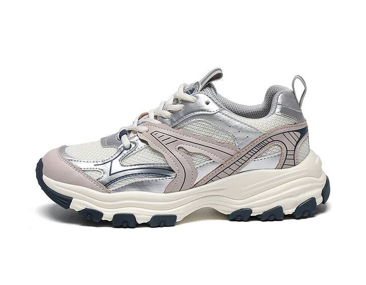 LYRA – Women's Leather-Mesh Platform Sneakers