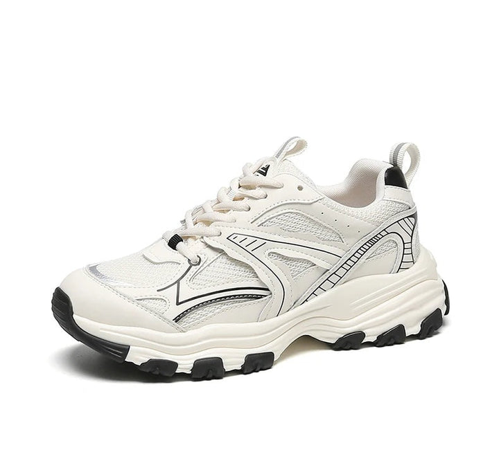 LYRA – Women's Leather-Mesh Platform Sneakers