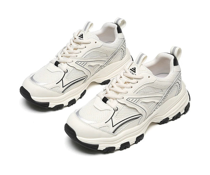 LYRA – Women's Leather-Mesh Platform Sneakers