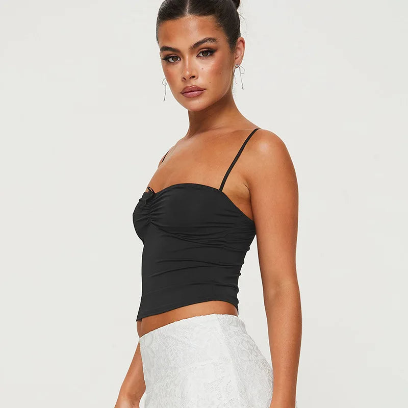 ORIEL -  Black Cinched Bust Camisole