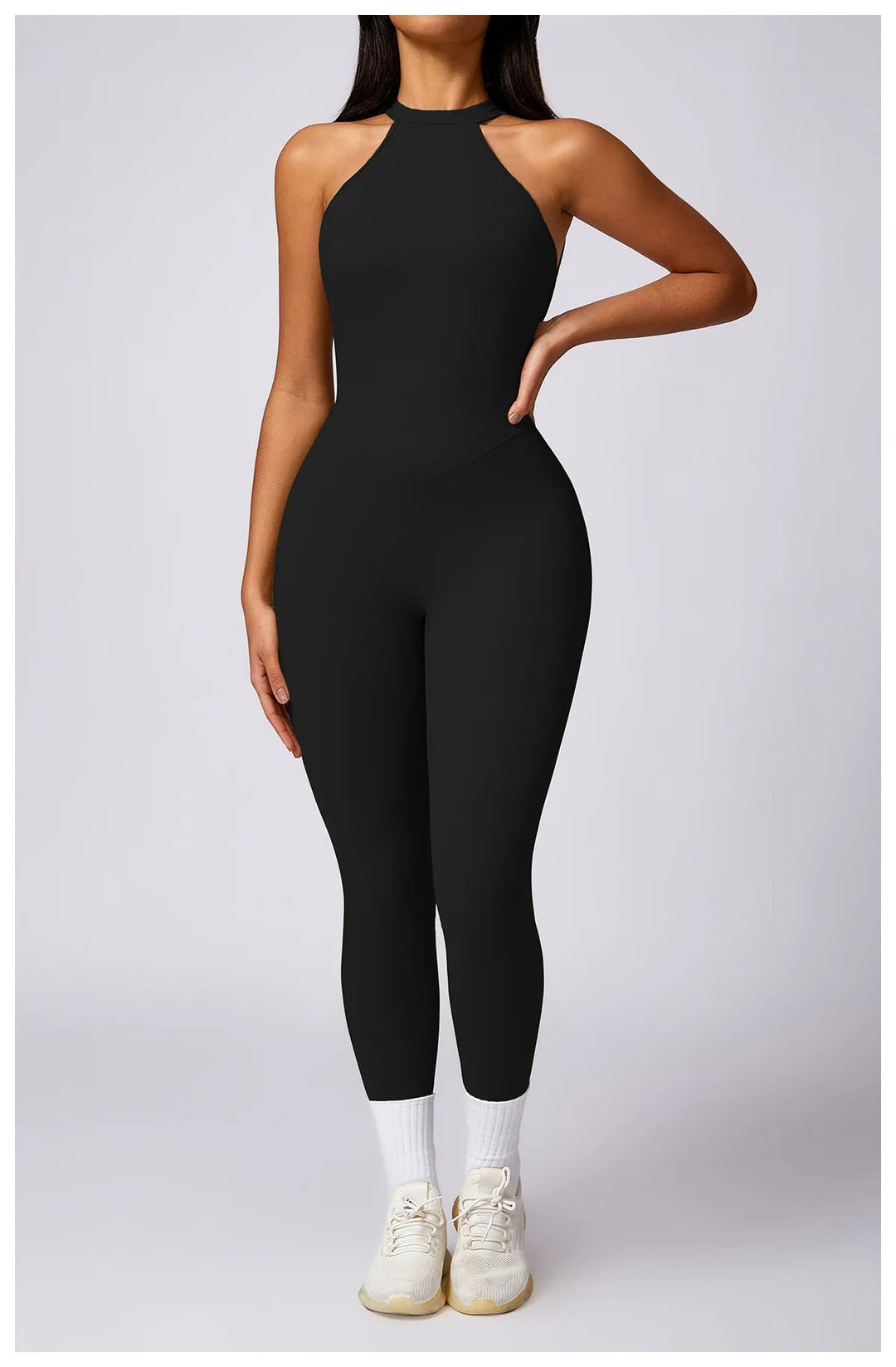 ACTIVE - High-Neck Cut-Out Yoga Jumpsuit