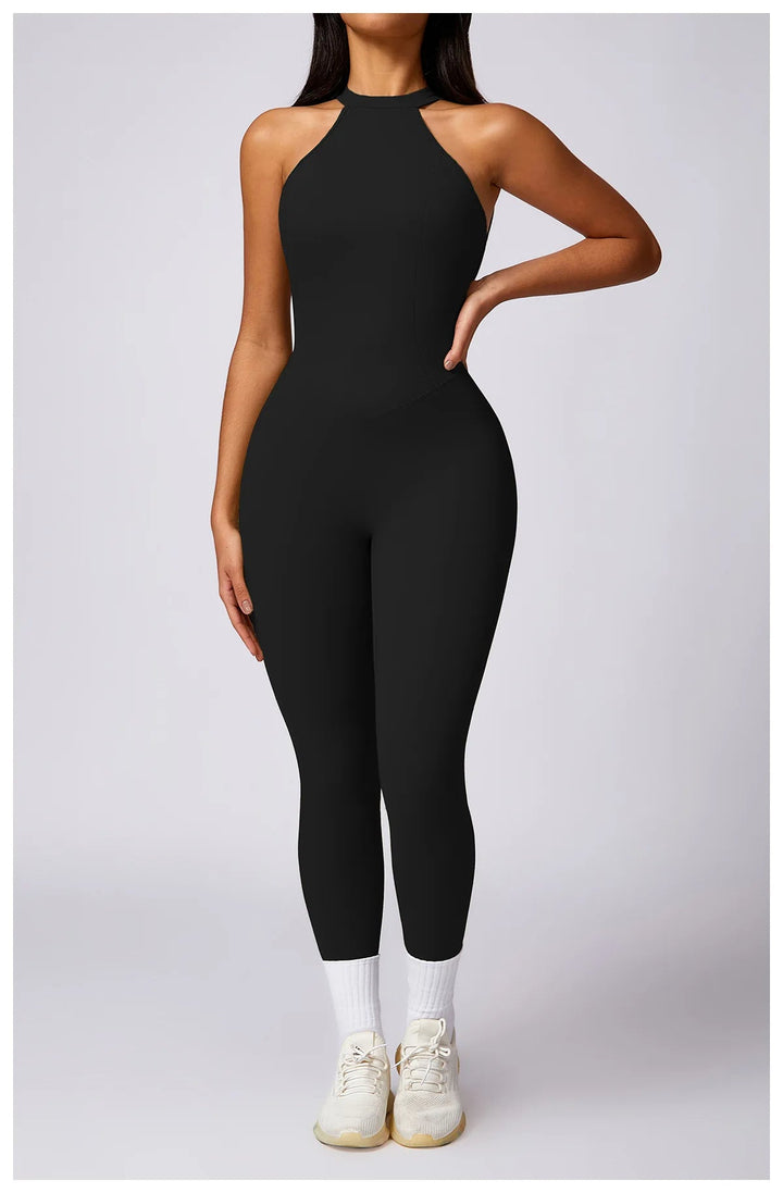 ACTIVE - High-Neck Cut-Out Yoga Jumpsuit