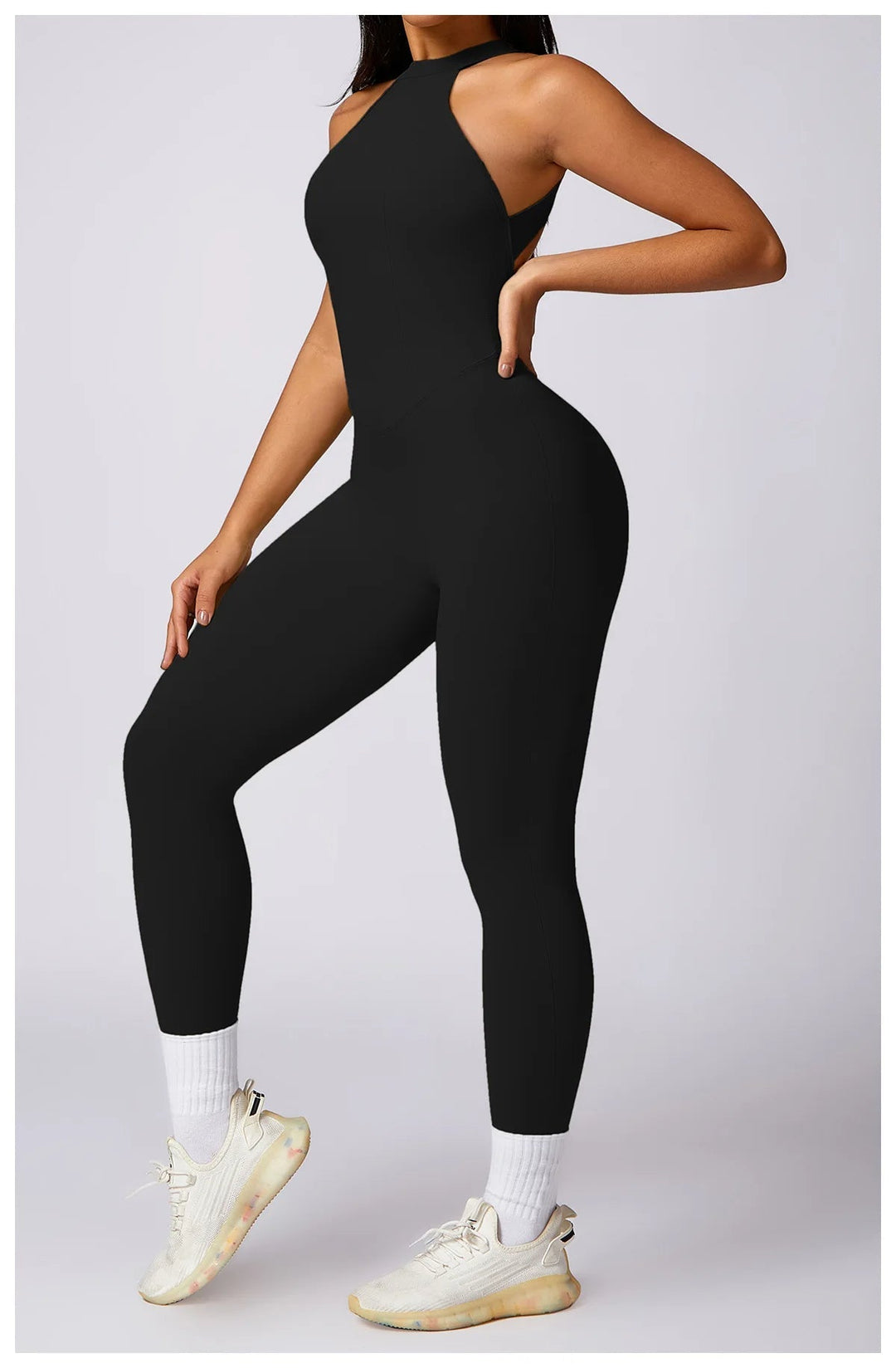 ACTIVE - High-Neck Cut-Out Yoga Jumpsuit