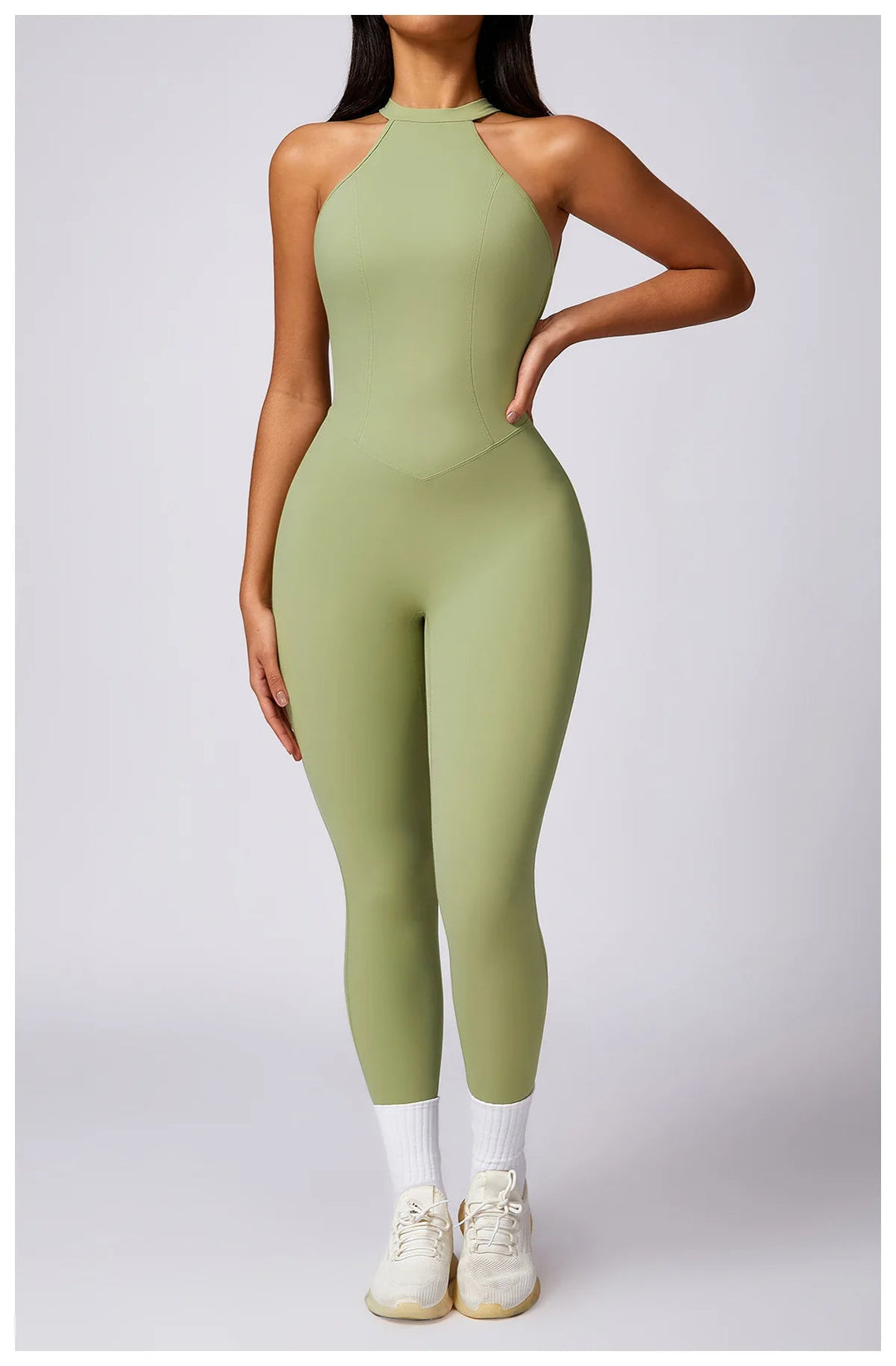 ACTIVE - High-Neck Cut-Out Yoga Jumpsuit
