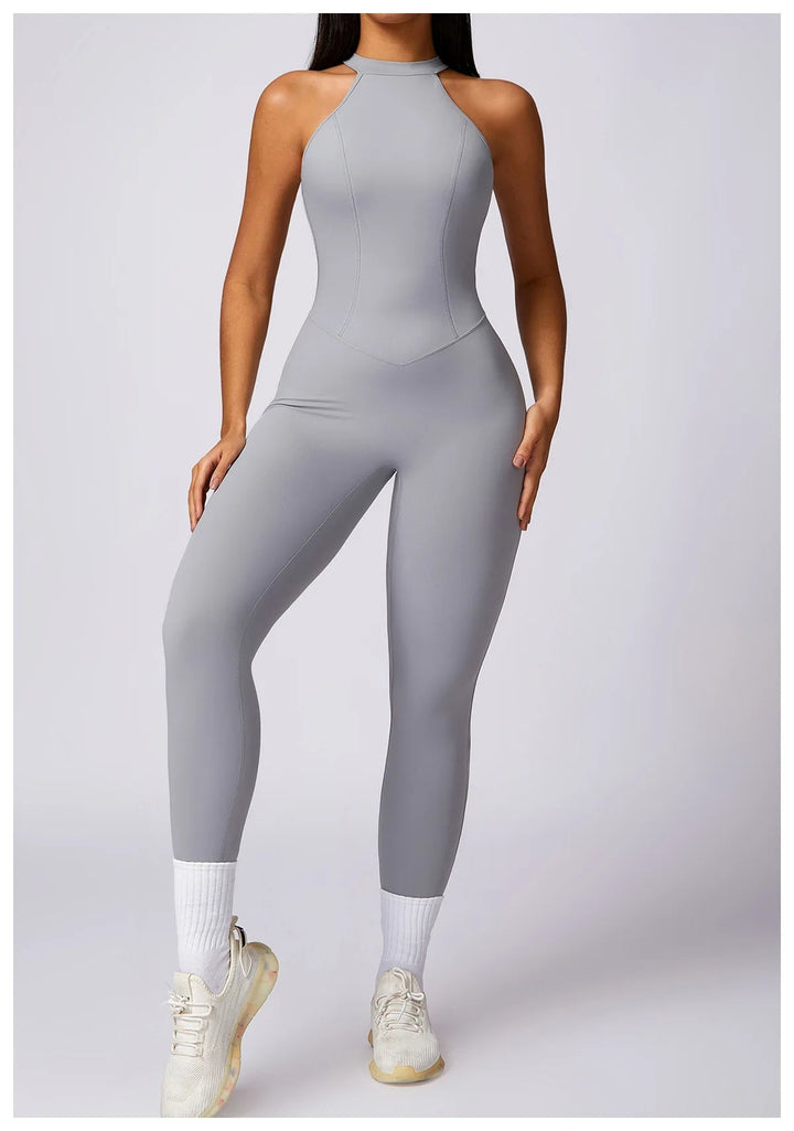 ACTIVE - High-Neck Cut-Out Yoga Jumpsuit