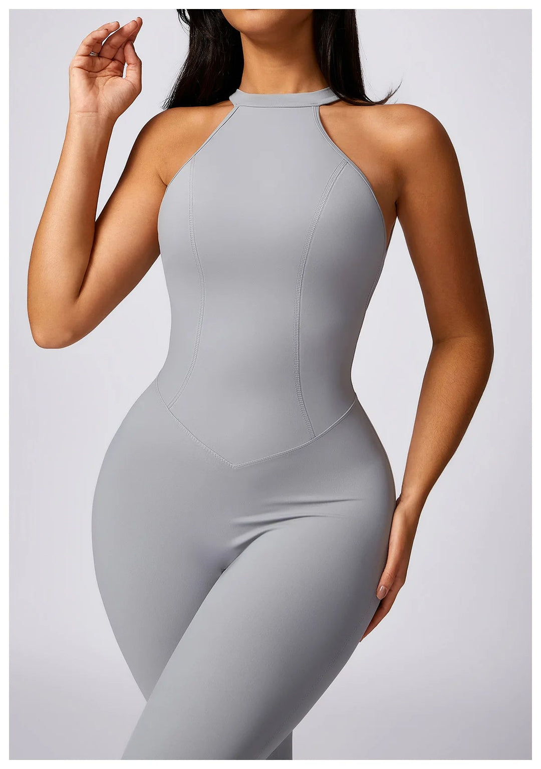 ACTIVE - High-Neck Cut-Out Yoga Jumpsuit