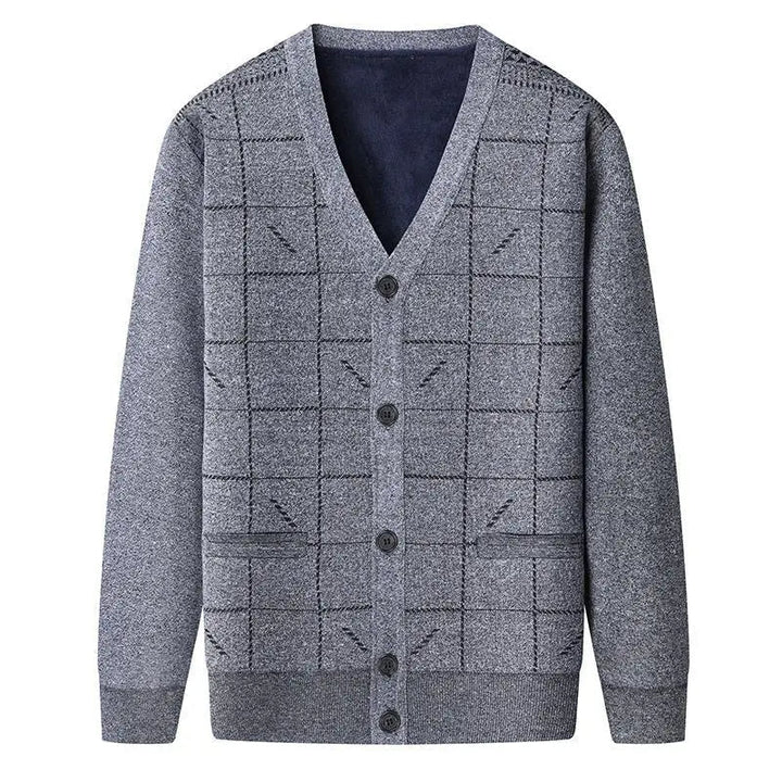 DUBLIN - Men’s V-Neck Checkered Cardigan