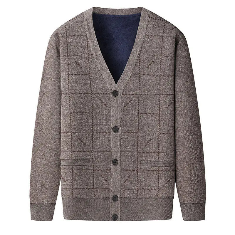 DUBLIN - Men’s V-Neck Checkered Cardigan