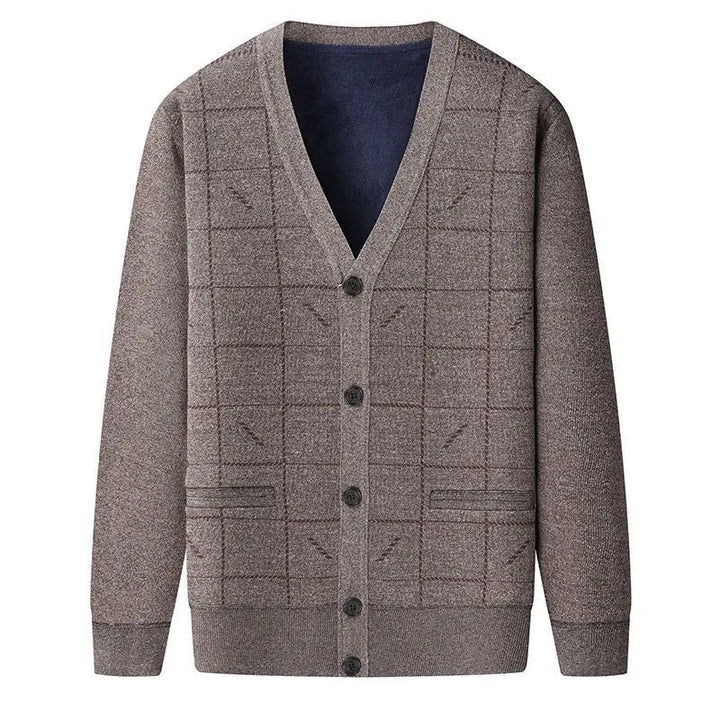 DUBLIN - Men’s V-Neck Checkered Cardigan