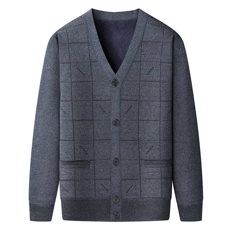 DUBLIN - Men’s V-Neck Checkered Cardigan