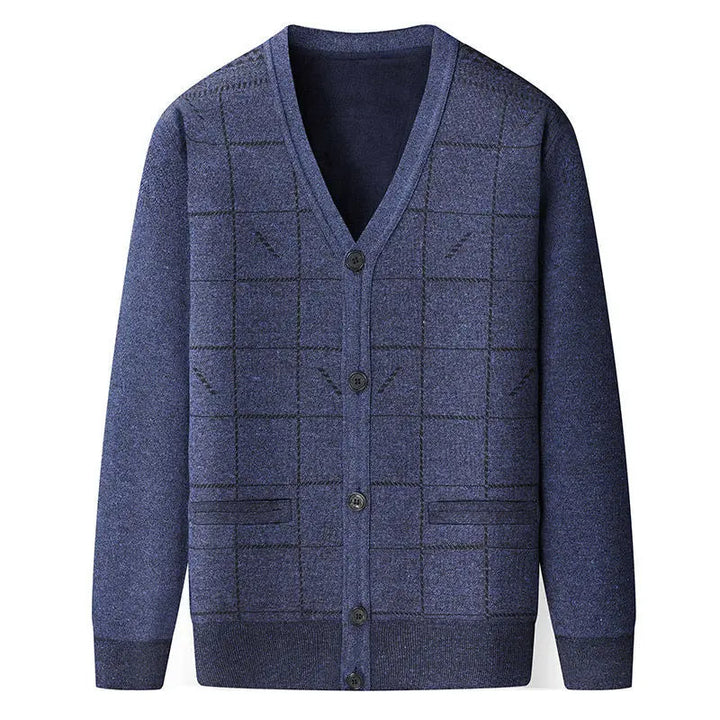 DUBLIN - Men’s V-Neck Checkered Cardigan