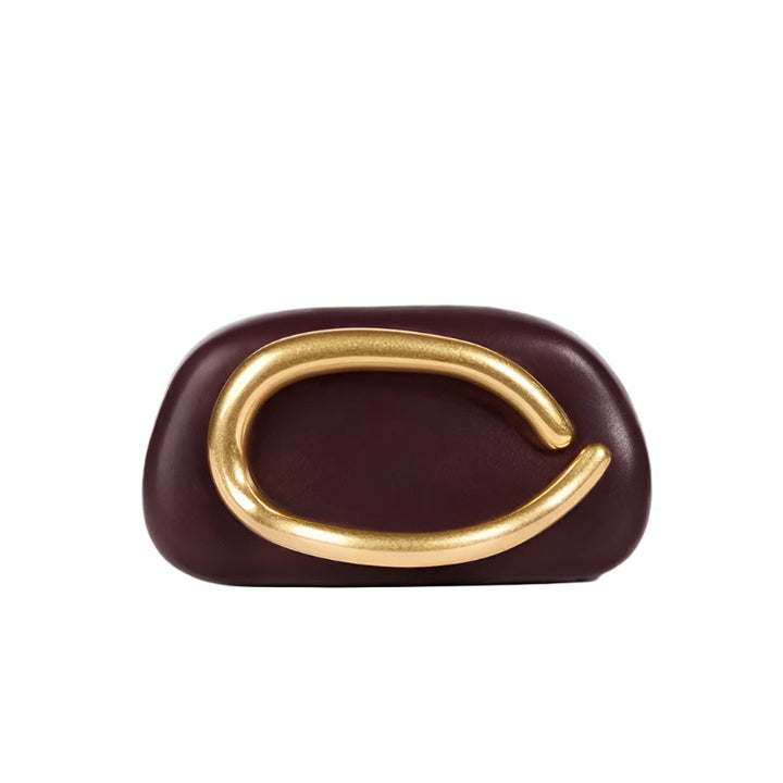 KLARA - Structured Handbag with Gold Handle