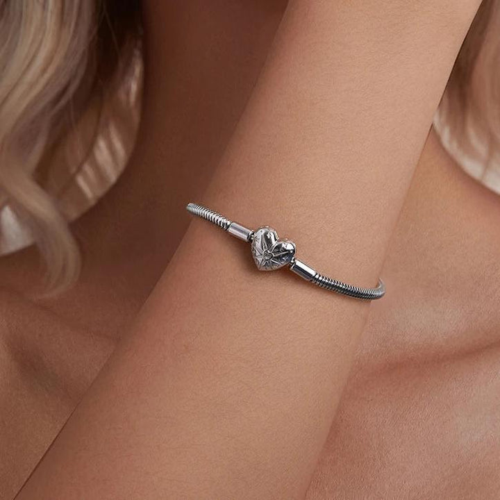VI - Sterling Silver Heart Charm Bracelet