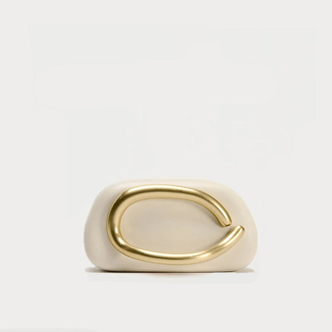 KLARA - Structured Handbag with Gold Handle