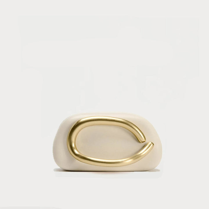 KLARA - Structured Handbag with Gold Handle