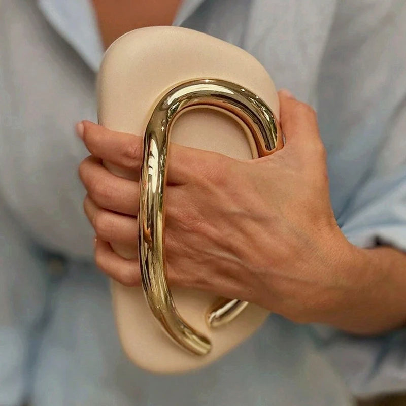 KLARA - Structured Handbag with Gold Handle