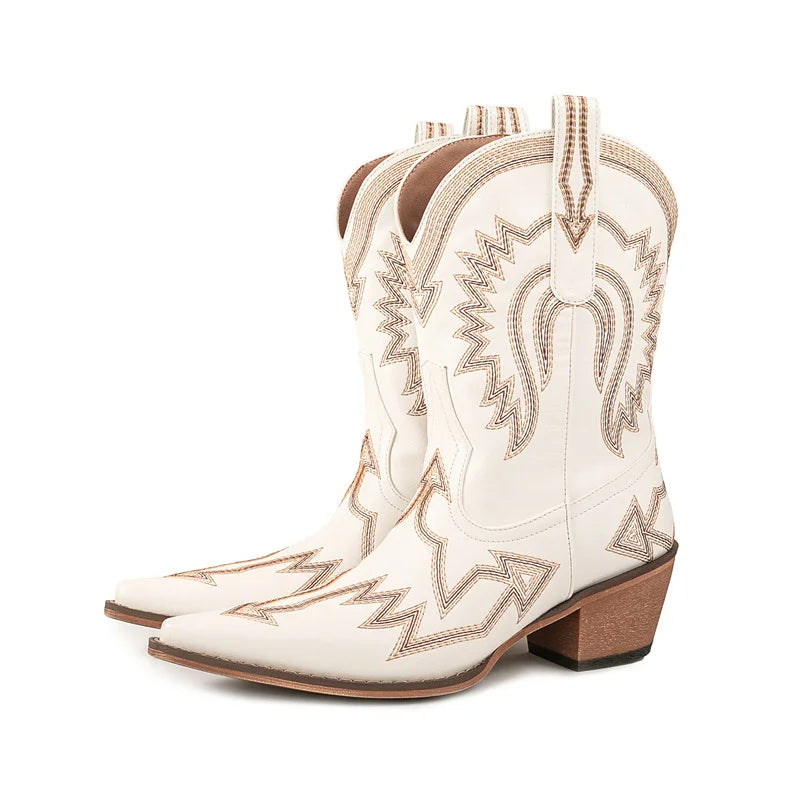 HAYL - Women's Classic Leather Cowboy Boots