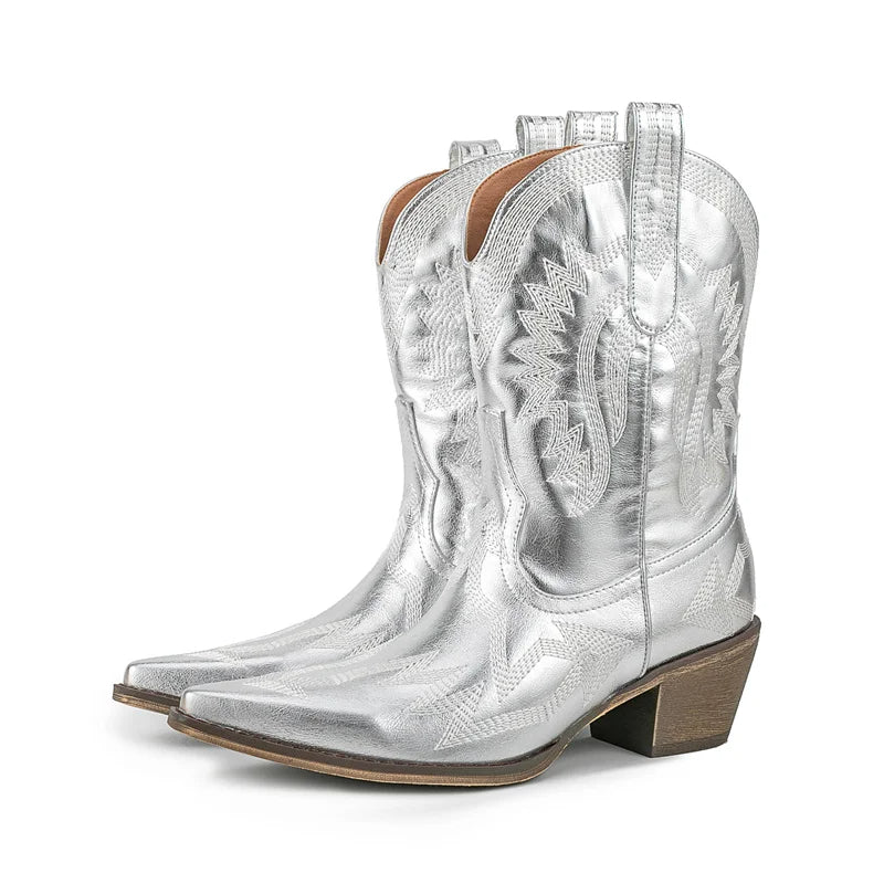 HAYL - Women's Classic Leather Cowboy Boots