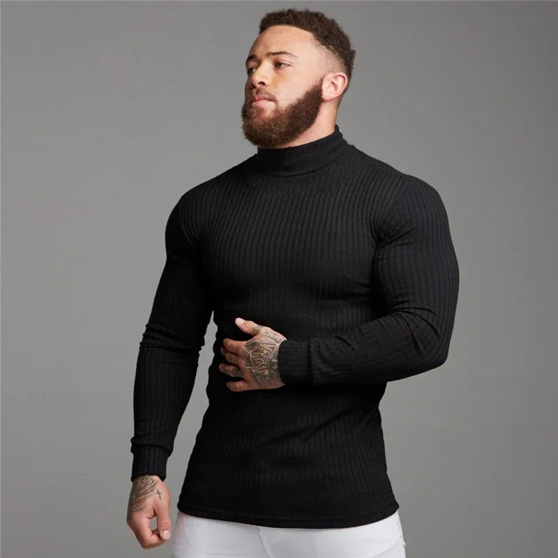 DAN - Men's Ribbed Turtleneck Muscle Tee