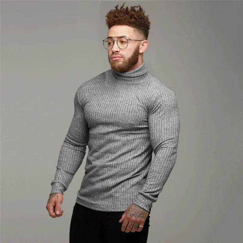 DAN - Men's Ribbed Turtleneck Muscle Tee