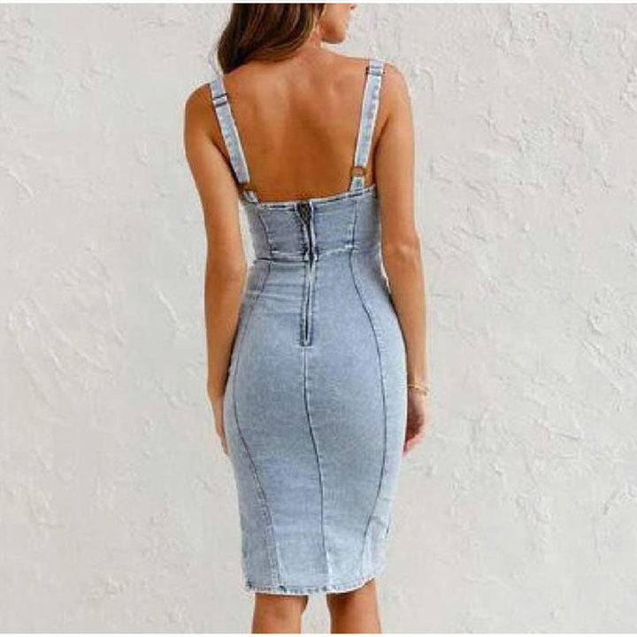 MONIKA - Denim Split Dress
