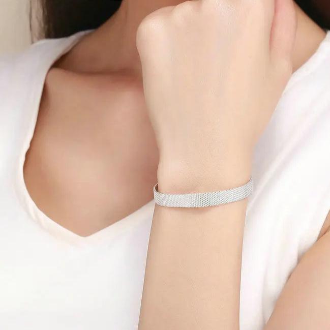 SAPHIRA - Sterling Silver Mesh Bracelet