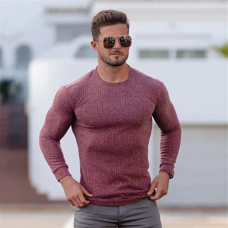 DAN - Men's Ribbed Turtleneck Muscle Tee