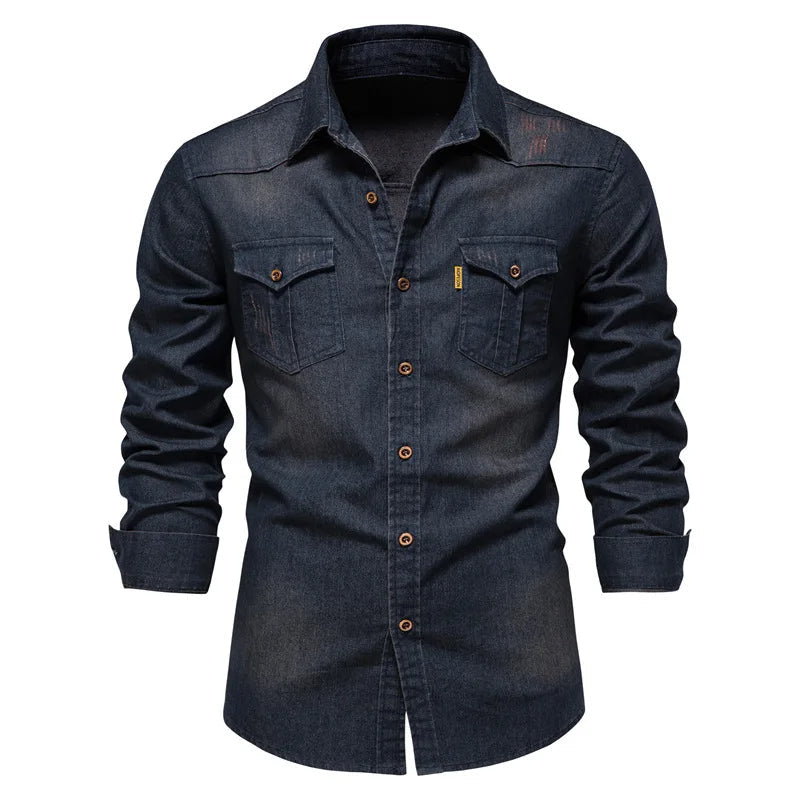 CHASE – Men's Button-Up Denim Shirt