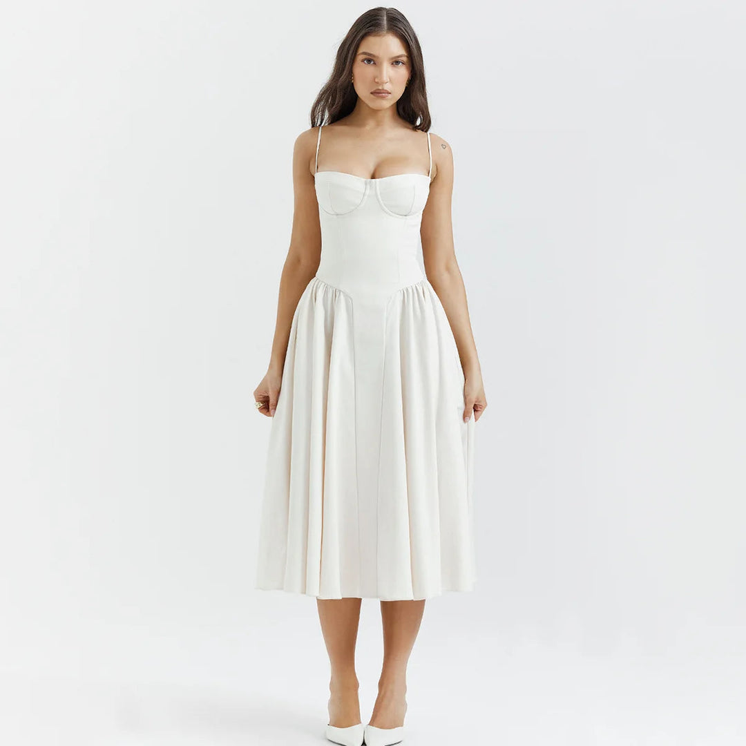 NELS – Elegant Spaghetti Strap Midi Dress