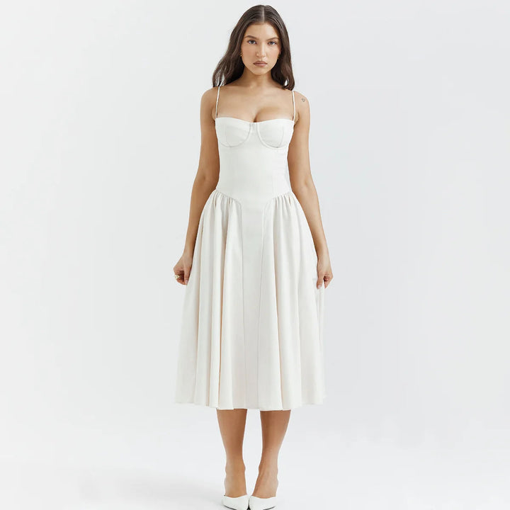 NELS – Elegant Spaghetti Strap Midi Dress