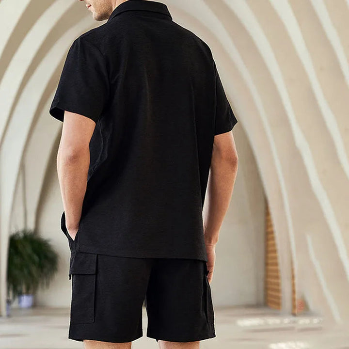 EZRA – Men's Short Sleeve Cargo Shirt & Shorts Set